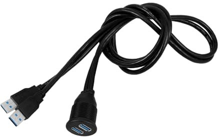 PLAFOPE Dual Car Charger Panel Mount Cable Usb Extension Wire Usb Hub for Car Flush Mount