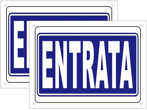 Cartello Area ENTRATA 2 Pezzi - 20x30cm - PVC Ultra Resistente - Fori preforati - Impermeabili, Resistenti al Sole, non Facilmente Deformabili (Segnaletico-5)