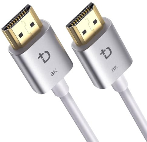 DockCase Cable HDMI 2.1 Ultra Alta Velocidad, 8K@60Hz y 4K@120Hz, 1,5M/4.9ft Cable HDMI, 48Gbps, Compatible con PS5, Xbox, TV Samsung y más