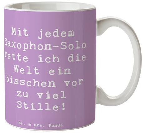 Mr. & Mrs. Panda Tasse Spruch Saxophon Magie - Geschenk, Solo, Welt retten, Instrument, Saxophonist, Blues, Geschenk Tasse, Musikfans, Musik rettet,