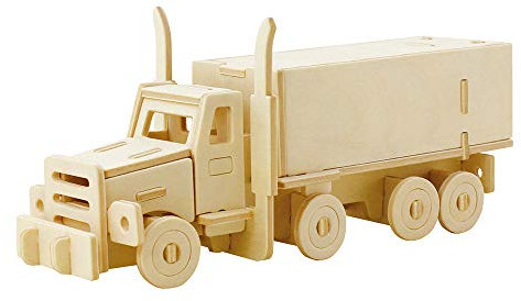 Georgie Porgy 3D Holz Puzzle LKW Modell holzhandwerk Baukasten Kinder Spielzeug (JP245 LKW 38 Stück)
