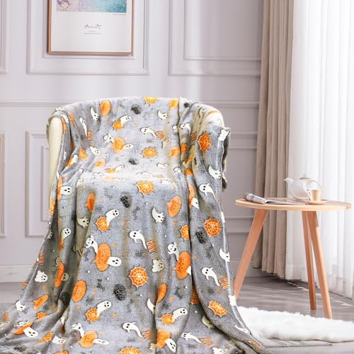 Yeqivo Kuscheldecke, Leuchten im Dunkeln Kinderdecke, Fleecedecke Weiche Flauschig, Babydecke Warme Kuschelig, Sofadecke Superweiche Weiche Flanelldecken (Geist,130 * 150CM)