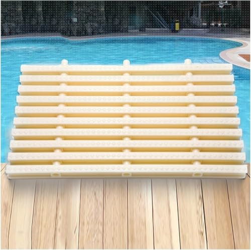 Kanduo Rejilla Piscina desbordante Cubierta de drenaje de piscina, rejilla de drenaje de plástico, rejilla de actividad de fregadero de empalme for entrada de jardín Rejillas de desagüe(Beige-11.8in,4