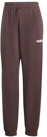 adidas Women's Essentials Linear French Terry Cuffed Pants, Shadow Brown/White, XS