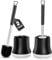 2 PACK Enspoway Toilet Brushes & Holders for Bathroom, Deep Cleaner Toilet Bowl Brush with Quick Drying Holder Soft Flexible Bristles, Toilet Cleaning Brush with Stainless Steel Handle, Black