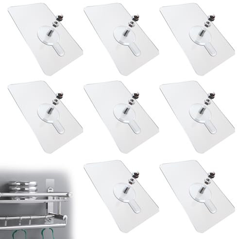 Yistoi 8 Stück Klebenagel, Bilderhaken Selbstklebend, Bilder Aufhängen Ohne Bohren, Transparent Klebeschrauben, Klebenagel für Bilderrahmen, Hängende Fotos, Kunstwerke, Dekorative Poster