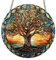 Baum des Lebens, gebeizte Fensterdekoration, gebeiztes Acryl-Fensterpaneel, Baumfenster, Wandbehang, Ornament für Schlafzimmer, Veranda, Büro, Garten (C)