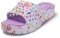 JOMIX Claquette Femme Imprimé Fleurs Tongs Femmes été Respirante Confortables et Légères pour Piscine Plage Mer (Violet, 39)