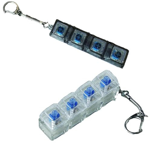 2 PCS Keyboard Fidget, Fidget Keyboard, Keyboard Fidget Toy, Keychain Toy Funny 4 Button, Relieve Stress, Suitable for Students Teenagers and Adults to Pass Time
