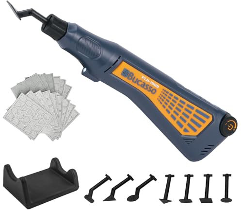 Bucasso Levigatrice a penna senza fili, velocità variabile e ricarica USB con luce LED, utensile elettrico multiuso per levigatura, lucidatura, finitura, artigianato fai da te (Blu)