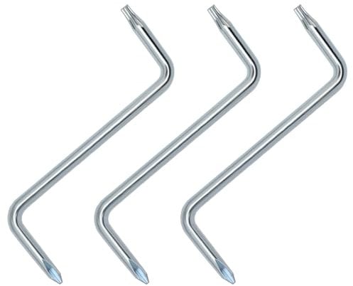 3Pcs Offset Screwdriver Set, Right Angle Screwdriver T25/T20/T15 Angled Z-Type Phillips Head Screwdrivers 90 Degree Double Ended Bent Low Profile Screw Driver