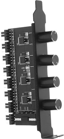 MOLUCKFU Computer Fan Hub with Adjustable Speed Control Knobs Fan Extension Adapter for Quiet Cooling Multi-fan Controller for Pc Cases