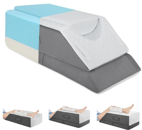 Ergonomisches Höhenverstellbare Venenkissen, Beinhochlagerungskissen mit Memory-Schaumstoff, Lymphkissen und Keilkissen zum Beine hochlagern für nach Operationen, Verletzungen oder zum Ausruhen