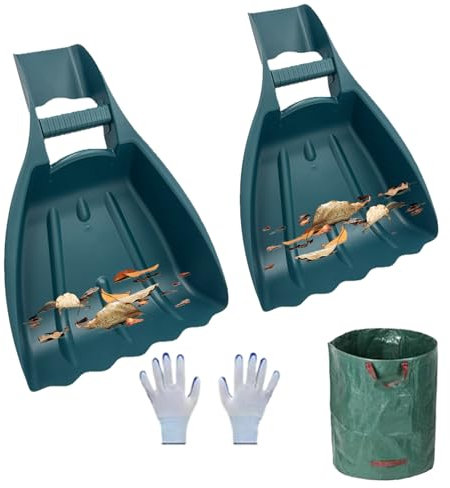 Laubschaufel und Rechen – Werkzeug zum Aufsammeln von Abfällen und Rasenschutt | Ergonomische Schaufel robust und leicht zum Reinigen von Rasen und zum Aufsammeln von Schmutz