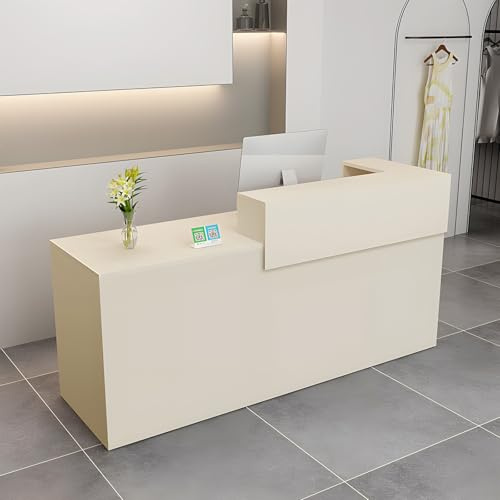 CCUKTFN Empfangstheke, Empfangstresen, Rezeption mit Schublade und offenen Regalen, 100–180 cm Rezeptionstheken, modern für Büro, geeignet für Salons, Büros, Lobbys, Einzelhandelsgeschäfte
