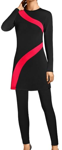 Modaworld Burkini Muslimischer Badeanzug für Damen, 3-teilig, voller Anzug, Hijab, Bademode, islamischer Badeanzug