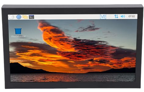 Yunseity 7 Inch IPS Small VGA/AV/HDMI Monitor, 1024x600 Second Screen for PC/Security System, for NANO, Pi