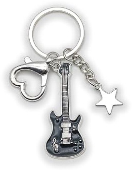 Zynara Gitarren Schlüsselanhänger, Glücksbringer Musikliebhaber Tasche Zubehör, Geschenk zur Einschulung