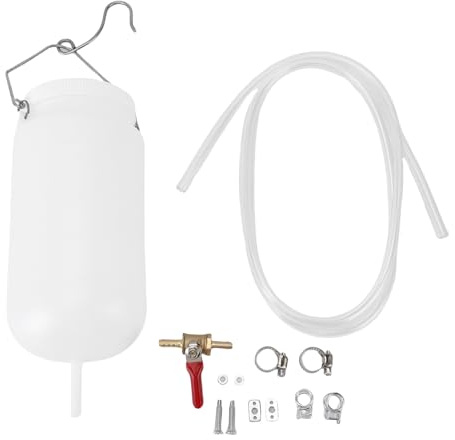 Stylebest 1L Auxiliary Gas Fuel Tank,with Fuel Hose and Cut Off Valve Smoother Flow,Universal Motorcycle Gas Tank Repair Tool Kit,for Long Distance Cycling Traveling
