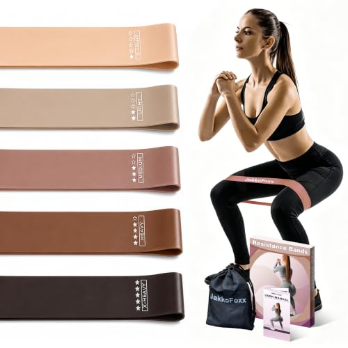 Lot de 5 bandes de résistance pour le fitness à domicile, les étirements, la musculation, la physiothérapie, les bandes d'entraînement élastiques pour femmes, hommes, enfants