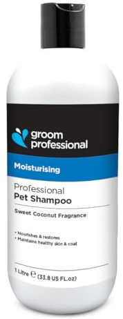 Groom Professional Coconut Moisturising Hundeshampoo (1 L) – Feuchtigkeitsspendendes 10:1 Shampoo mit Kokosöl, Pflegt, Reinigt & Reduziert Schuppen, Für Trockene Haut, UK