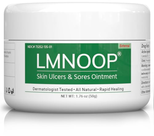 LMNOOP® Natural Skin Ulcer Healing Ointment - Deep Wound Care for Bedsores, Foot, Leg, Varicose & Stasis Sores, Cuts and Burns