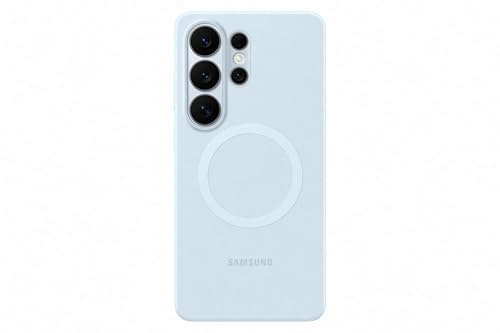Samsung Silicone Magnet Smartphone Case EF-ES948, Hülle für das Galaxy S26 Ultra, Handy-Hülle mit Magnetring zur Anbringung von Zubehör, Silikon, Schutz Case, stoßfest, dünn und griffig, Light Blue