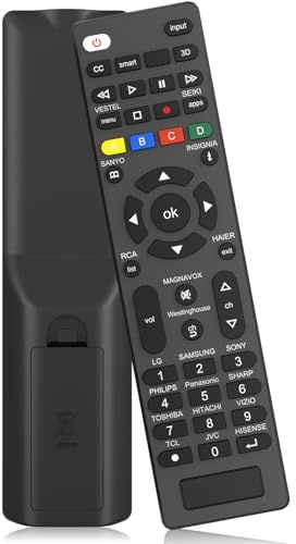 Universal TV Remote Control for Samsung, LG, Sony, Philips, Sharp, Panasonic, Smart TV, TCL, HAIER Toshiba Hitachi VIZIO TV remote universal with Netflix 3D APPS Buttons (Black)