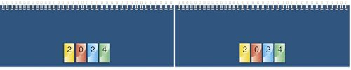 BRUNNEN Wochenkalender DATAline Modell 772 40 2024 2 Seiten : 1 Woche Blattgröße 29,7 x 10,5 cm vierfarbig bedruckt (Packung mit 2)