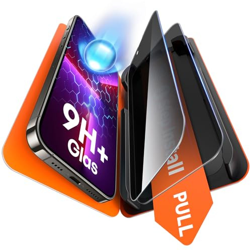 TAURI 2 Pack for iPhone 13 Pro Screen Protector Privacy, 1-Step Install | Auto Dust-Removal, 9H+ Tempered Glass Anti-Spy HD Film, Full Coverage Protection, Anti-scratch [Military-Grade Shatterproof]