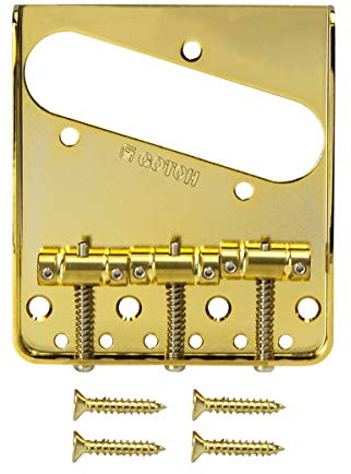 GOTOH BS-TC1 Chevalet de guitare style vintage en laiton pour chevalet Fender Telecaster doré