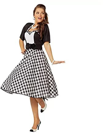 WOOOOZY Damen-Kostüm Rock'n'Roll, Gr. 42 - inklusive praktischem Kleidersack