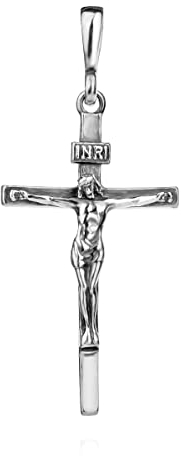 Kreuz Sterling Silber 925 Anhänger INRI Jesus Christ Kruzifix Religiöse Unisex