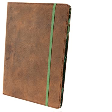 skaard a5 Notizbuch aus Leder, Nachfüllbar, Blanko mit Braun/Tropical-Design