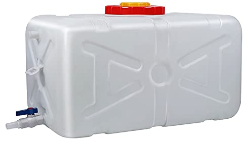 100 l bidon en plastique avec robinet, grande capacité Réservoir de stockage d'eau Horizontale Épaisse blanche Réservoir d'eau de la Tine pour l'extérieur ou le camping (ize:160L)