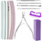 12pz Kit Lime per Unghie Professional, 5 x Lime per Unghie,4x Spingi Cuticole Raschietto,1Grits Dei File di Blocco del Buffer,1Cuticle Nipper,1Spazzole per unghie