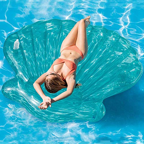 Luftmatratze Pool Schwimmring Erwachsene Luftbetten übergroß Wasser Blaue Muschel Aufblasbare Bett Dicke Net Rot Swim Goddess Urlaub Freizeit Pool Float zum Abkühlen im Pool