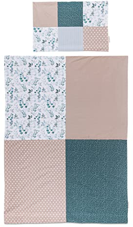 ULLENBOOM Kinderbettwäsche 100x135 cm - 100% OEKO-TEX Baumwolle - Eukalyptus - Kinder Bettwäsche Set aus Kissenbezug (40x60 cm) und Deckenbezug (100x135 cm), Als Baby Bettwäsche geeignet
