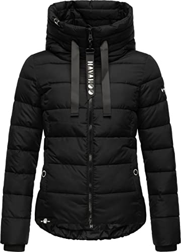 Navahoo Damen warme Winter-Steppjacke mit Kapuze Amayaa | Länge: hüftlang | Wärmegrad 3 von 3 – warm gefüttert | hoher Kragen | verstellbare Kapuze | angenehm leicht