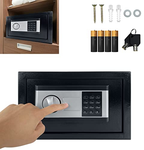 HENGMEI Safe Tresor, 34L Elektronischer Wandtresor, Möbeltresor Geldkassette Tresor Feuerfest Wasserdicht, mit zahlenschloss und Schlüssel, 38x30x30cm