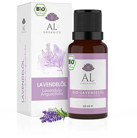 AL-Organics® Lavendelöl BIO (Lavandula Angustifolia) - 100% NATURREIN ohne Zusätze - 10 ml - Ätherisches Bio Öl - Aromatherapie und Massageöl