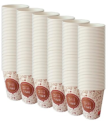 AC ALL CATERING 1000 Vasos Desechables de Café Para Llevar - Vasos Cartón para Servir el Café, el Té, Bebidas Calientes y Frías (8 oz - 240 ml, Decorado)…