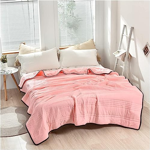 Kühldecke Leichte Selbstkühlende Decke, Eisdecke für heiße Schläfer Schweißausbrüche,Kühlende Bettdecke Sommerbettdecke Sofadecke Reisedecke für Bett Sofa Menschen Kinder (light pink, 180x220cm)