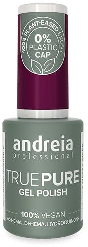 Andreia Professional Hema Free Gel Polish - TRUE PURE 21 Free and 100% Vegan for Sensitive Nails - Semi-Permanent UV LED Soak Off Gel Nail Varnish - Colour T41 Eggplant 10.5ml