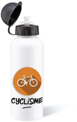 Gourde 500ml Cyclisme Sport Vélo Bouteille d’Eau Aluminium Personnalisable Prénom Réutilisable Ecologique avec Tétine. Idée Cadeau Humour Homme Femme Enfant Collègue Ami Bureau Anniversaire Noël