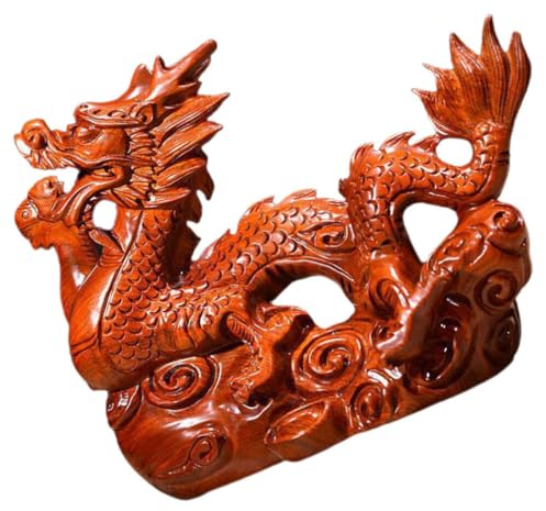 BESPORTBLE Bastel-Drachenfigur Antike Holzfigur Tisch-Drachen-Dekoration Fengshui-Ornament Tischdekoration Für Büro Und Zuhause