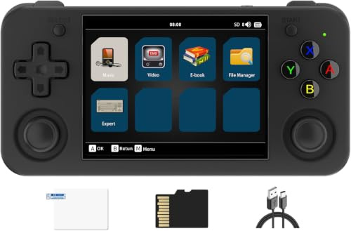 RG35XX H Console di gioco portatile retrò con schermo IPS da 3,5 pollici, Linux OS 64G, scheda TF con 5500 giochi classici batteria integrata da 3300 mAh, compatibile con WiFi 5G e Bluetooth 4.2