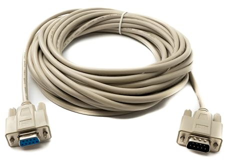 System-S D Sub Null Modem Cavo 10 m 9 Pin Maschio a Femmina RS232 DB9 Adattatore Grigio