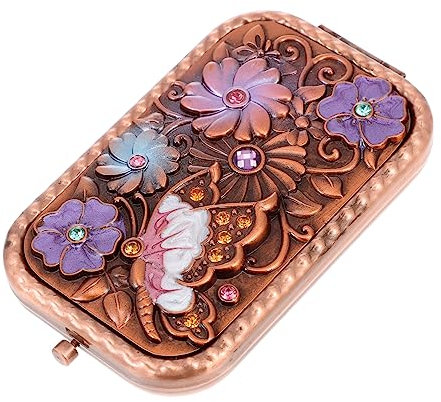 Ipetboom Espejo De Maquillaje Doble Cara Plegable para Mujeres Espejo Portátil y Compacto para Viajes y Uso Diario Diseño Chic y Práctico