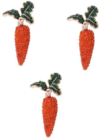 LIFKOME 3er-set Modische Karottenbrosche Mit Funkelnden Strasssteinen Für Familienfreunde Und Besondere Anlässe 2 Stück X 3
